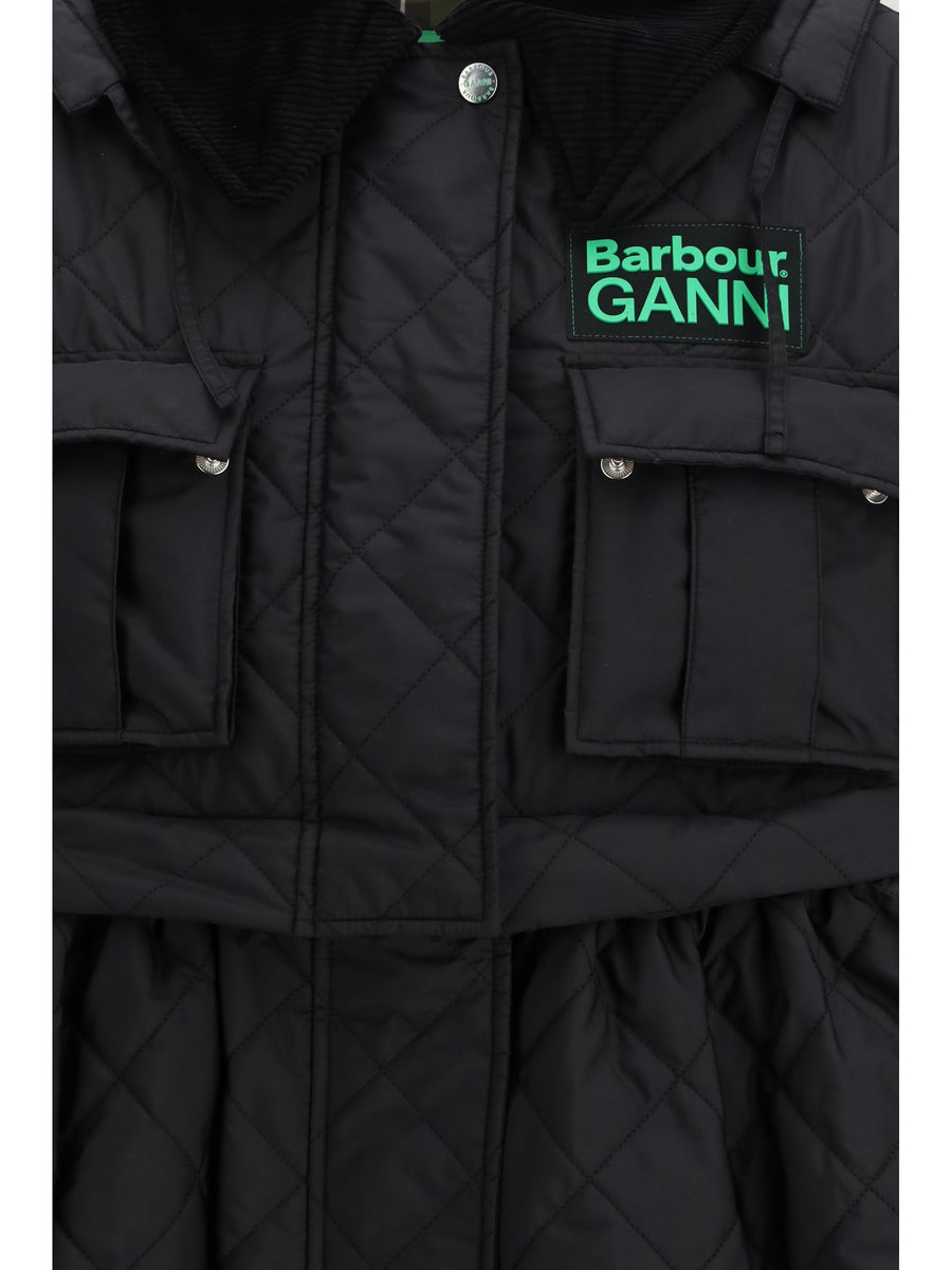 Quilted Hooded Coat Black-Classic Tartan Black/classic Polyester Jacket