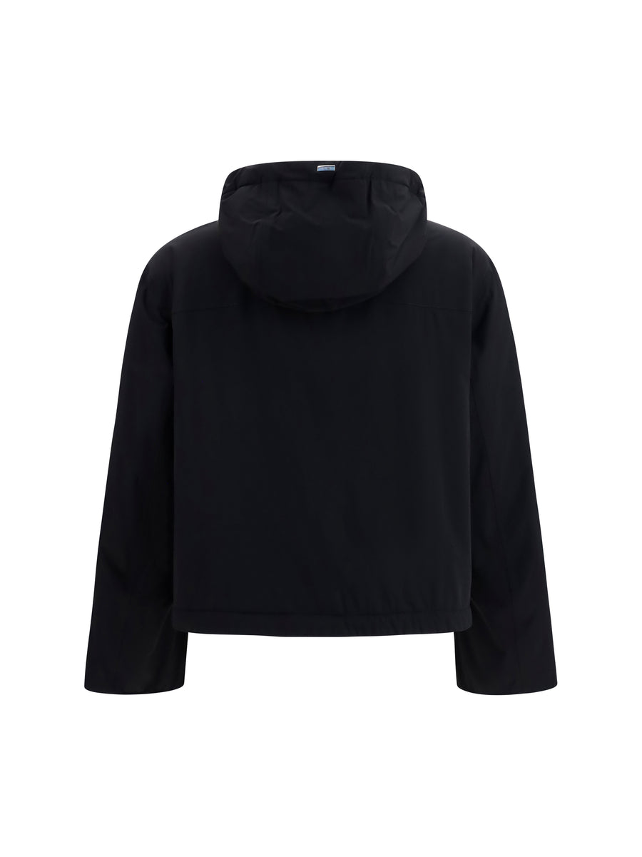 Hooded Down Jacket Black Outer Polyamide
