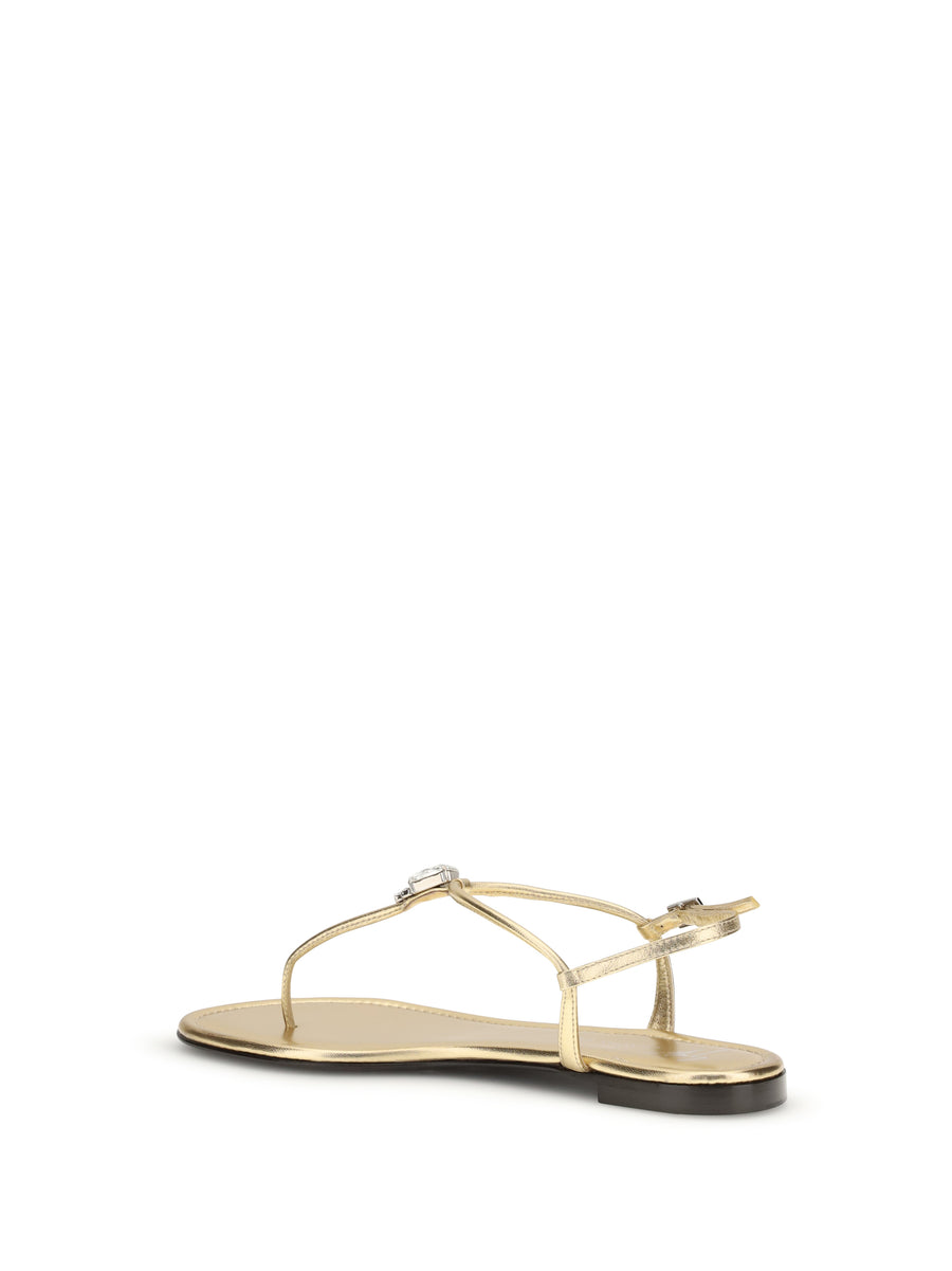 Sandals Pia Mizuki Gold Calf Leather