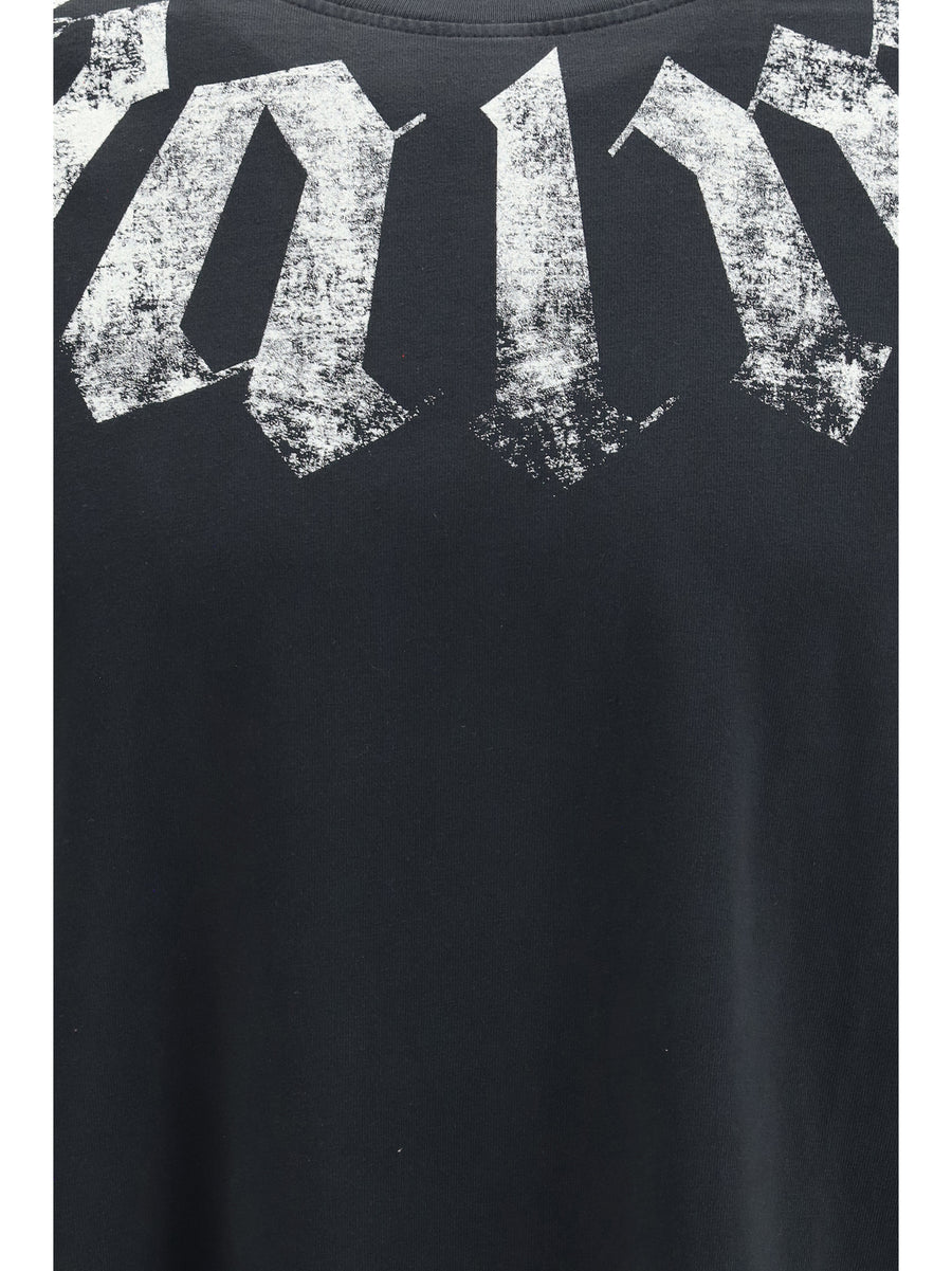T-Shirt Big Neck Logo Black-Off White Black/off Cotton T-shirts