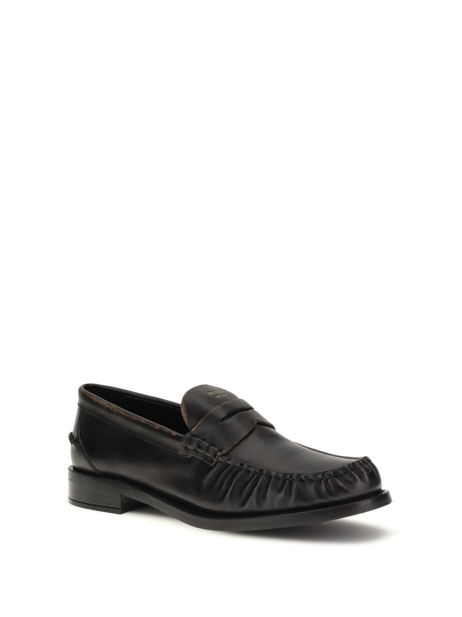 Leather Loafers Black-Tan Black/tan Calf