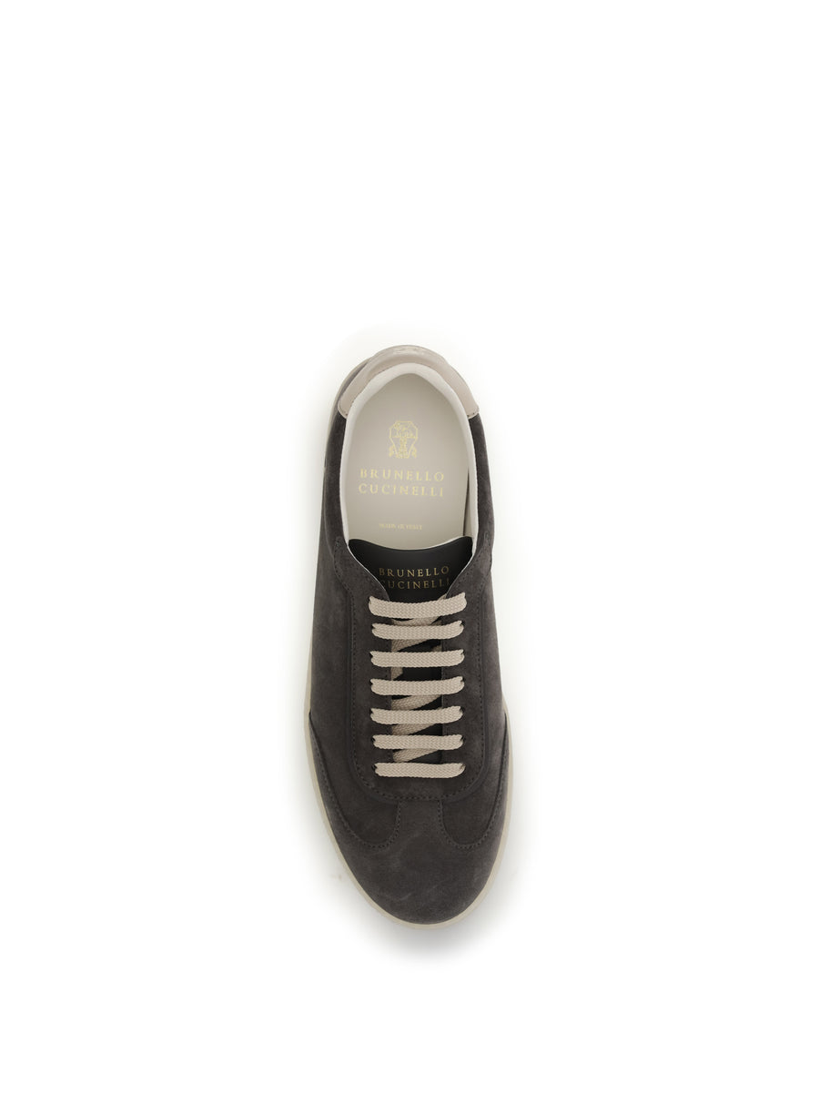 Suede Sneakers Anthracite/ivory/slate Upper: Calf Leather Trainers