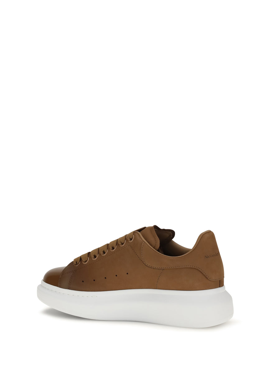 Oversized Leather Sneakers Brown Trainers