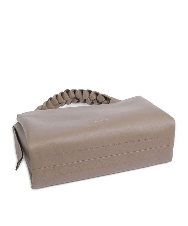 Coccinelle Double grainy leather shoulder bag in taupe