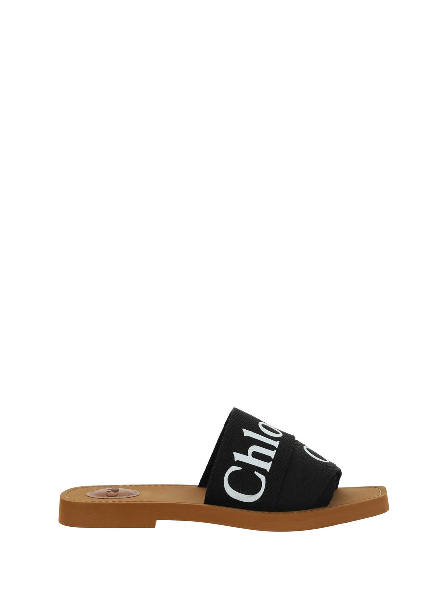 Sandals Woody Cotton Black Upper