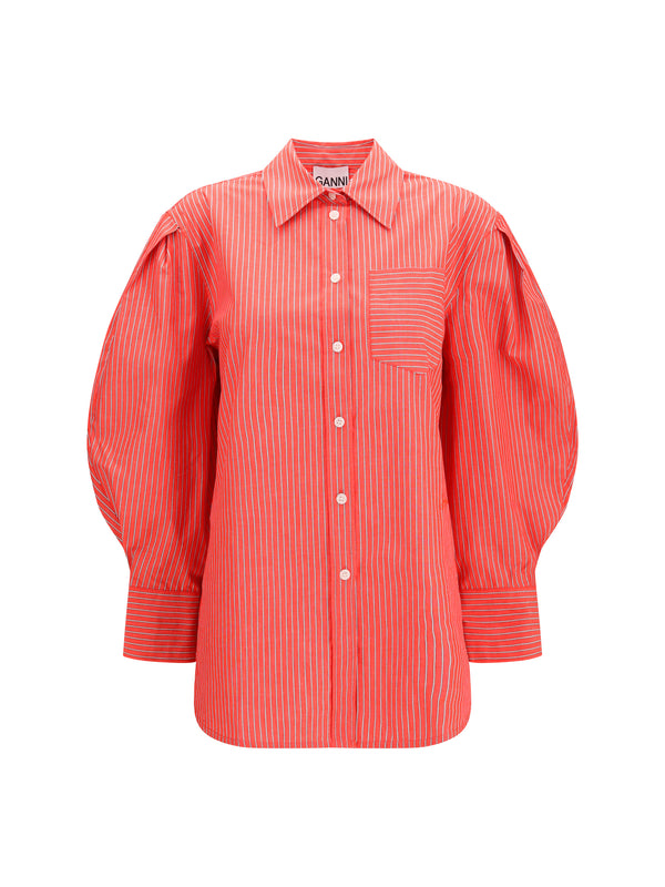 Ganni 100% Cotton shirt in red