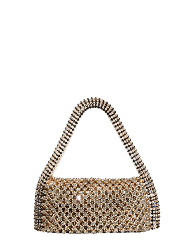 Shoulder Bag Rachele La Grande Gold Brass; Crystals