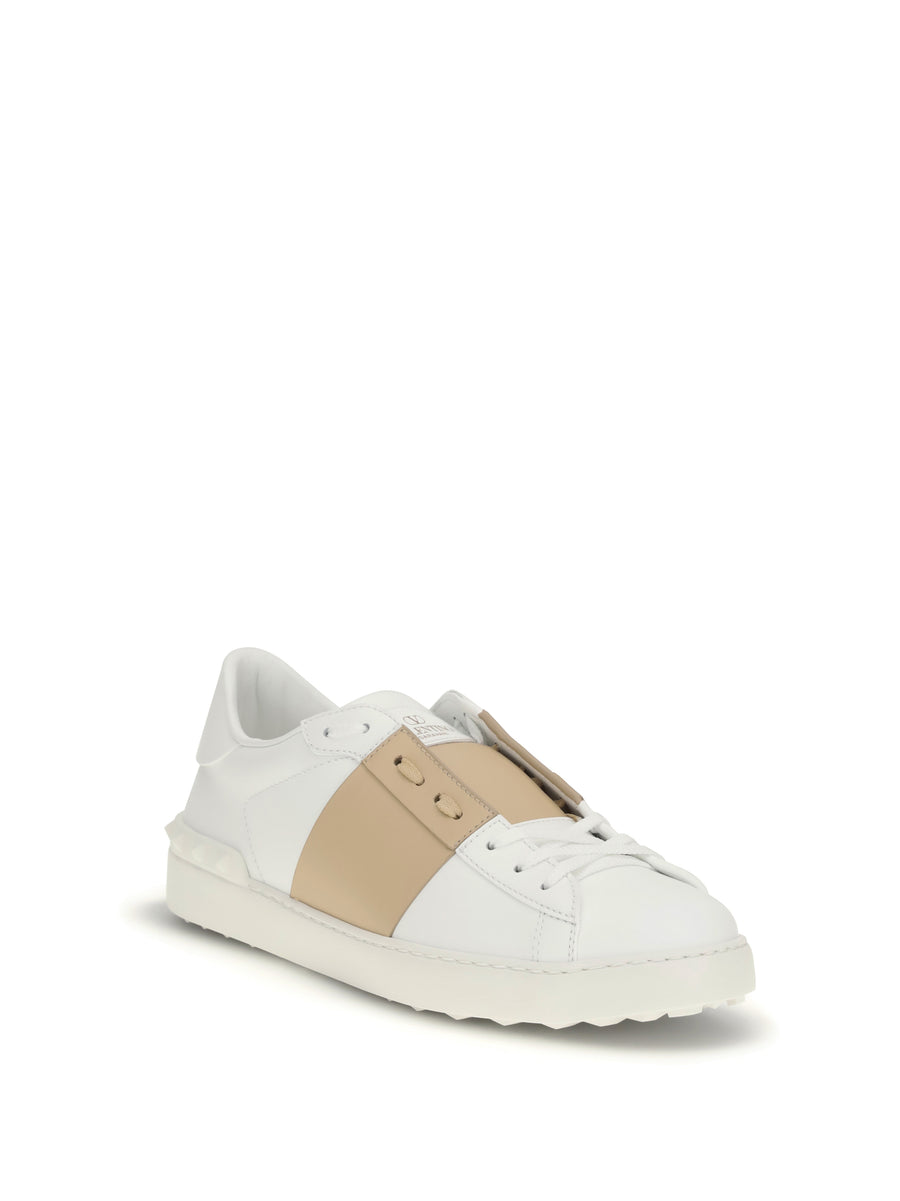 Sneakers Open Calf Leather White-Sahara Beige White/sahara Beige/white Trainers