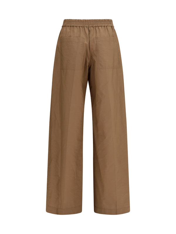 Trousers With Elasticated Waist, Dune Cotton