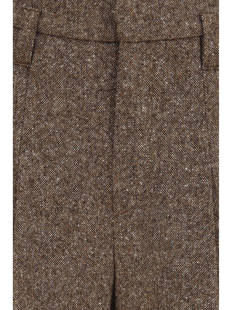 Palazzo Pants Virgin Wool Dark Brown Merino Trousers