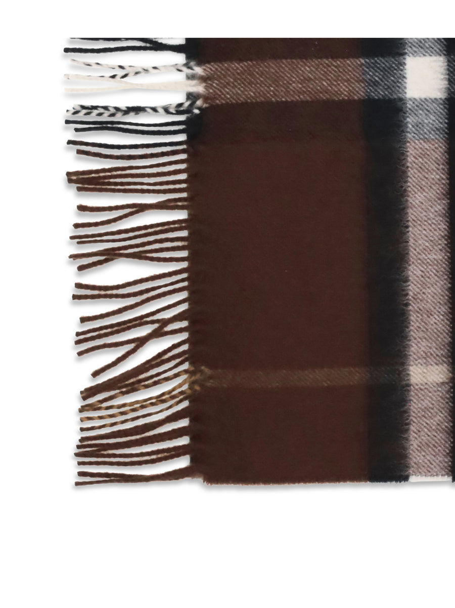 Scarf Cashmere Check Treacle Brown (capra Hircus)