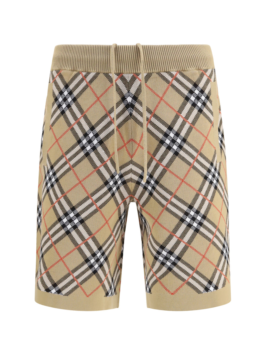 Shorts Check Cotton Blend Sand Bermuda