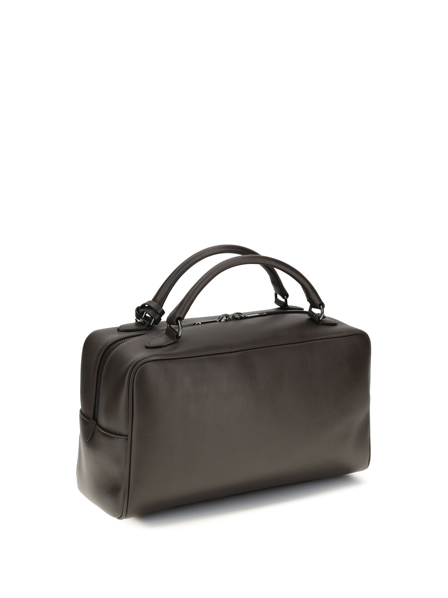 Handbag Boston Explorer Dark Brown Calf Leather Shoulder Bags
