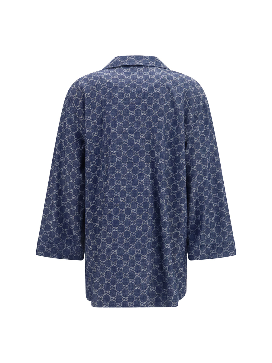 Jacket Gg Jacquard Cotton Blue