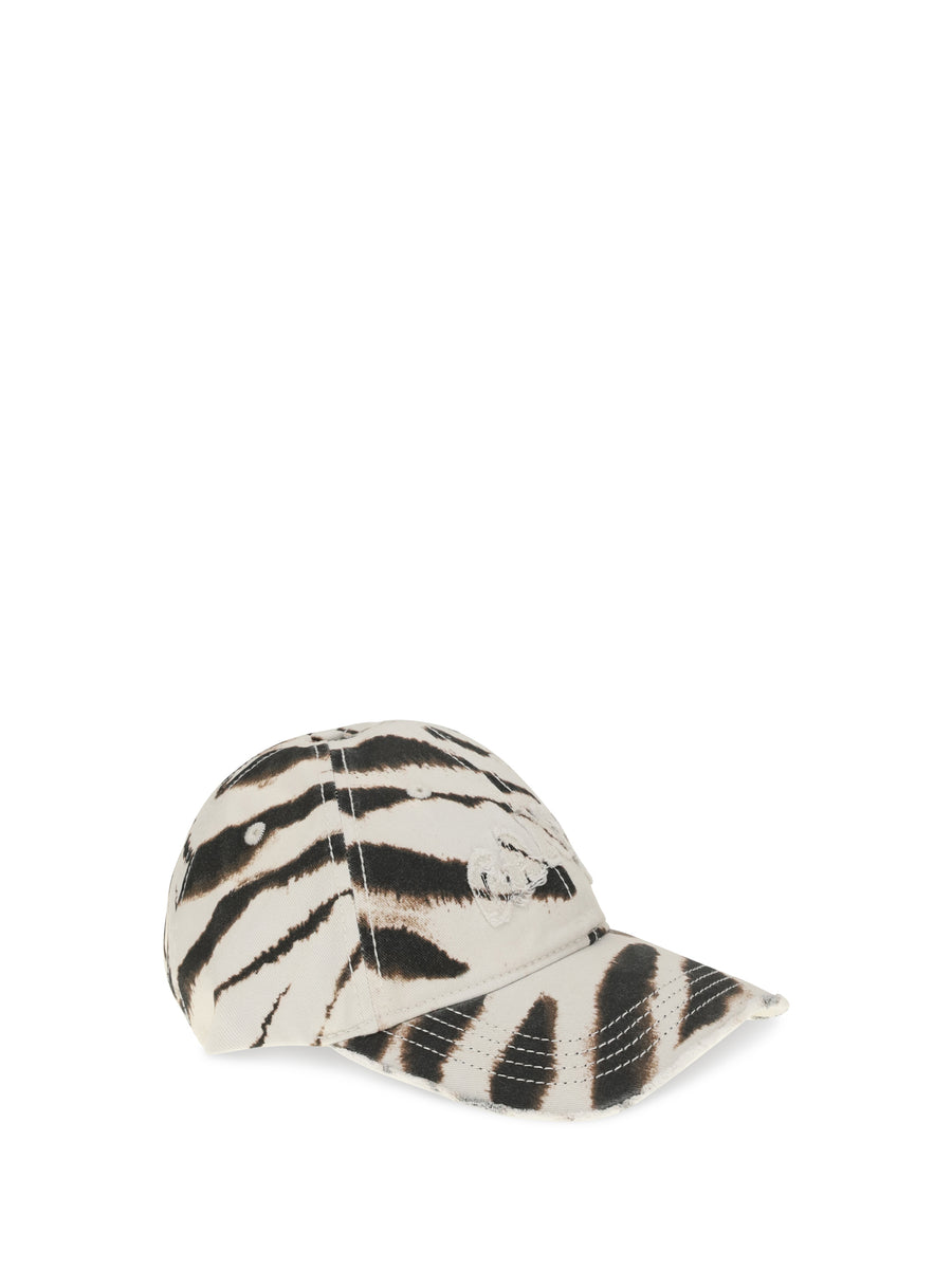Baseball Cap Zebra Print Egret Cotton Hat