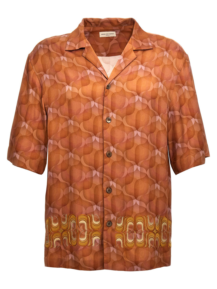 Dries Van Noten قميص — برتقالي