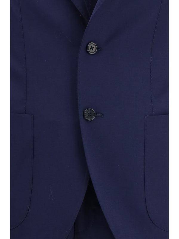 Suit Single-Breasted Virgin Wool Blue Fleece (ovis Aries) Suits