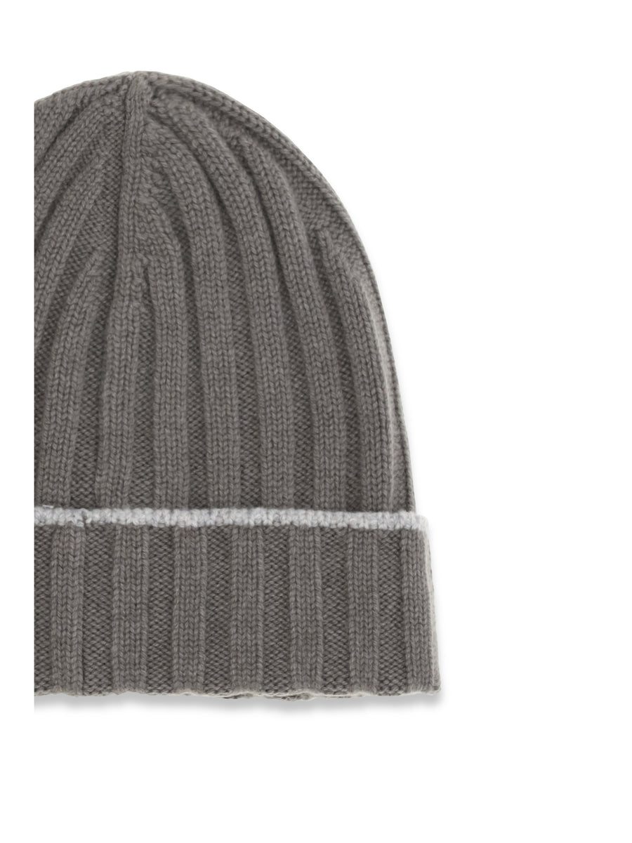 Beanie Hat Cashmere Army Washed Washed/pebble (capra Hircus)