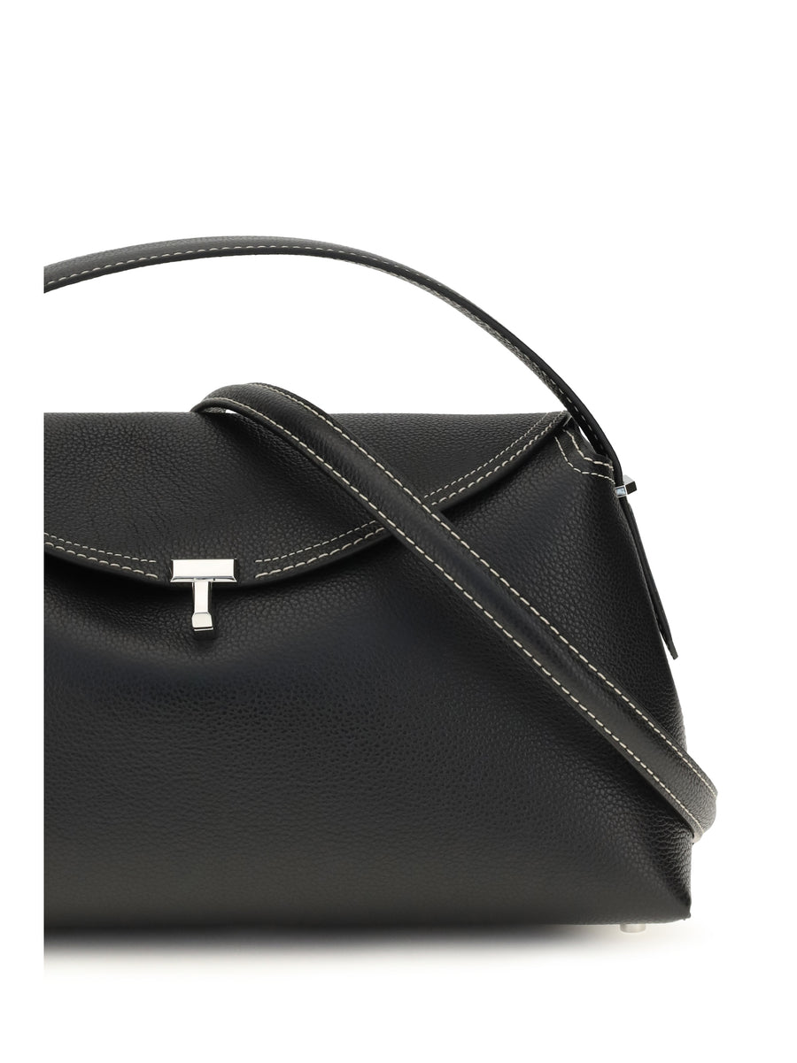 Handbag T-Lock Black Calf Leather Handbags
