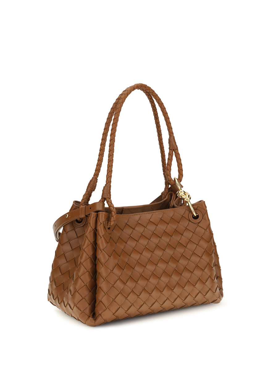 Shoulder Bag Intrecciato Tannin-Muse Brass Calf Leather