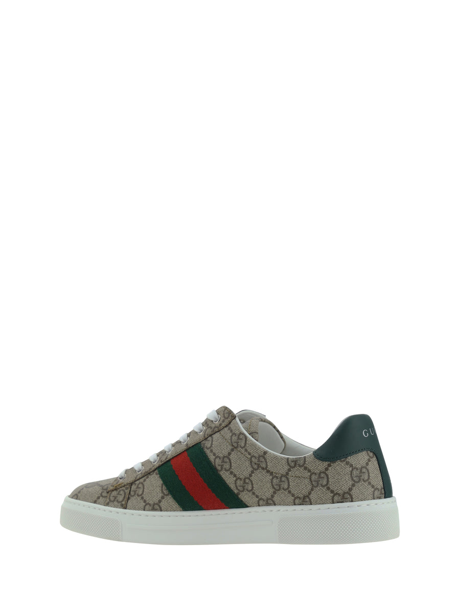 Platform Sneakers Beige-Ebony-Green Beige/ebony/vrv/green Rubber Sole Trainers
