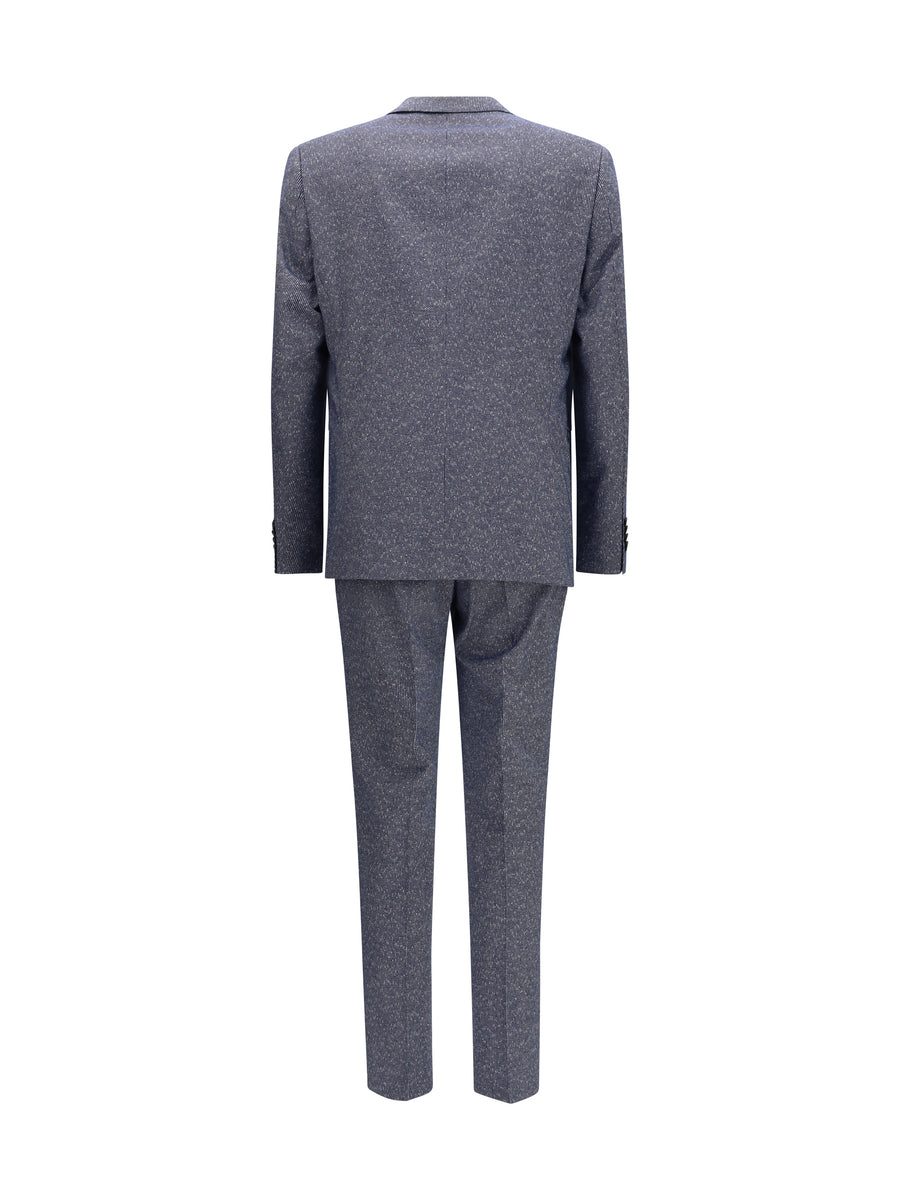 Suit Viscose-Cotton Dark Blue Suits