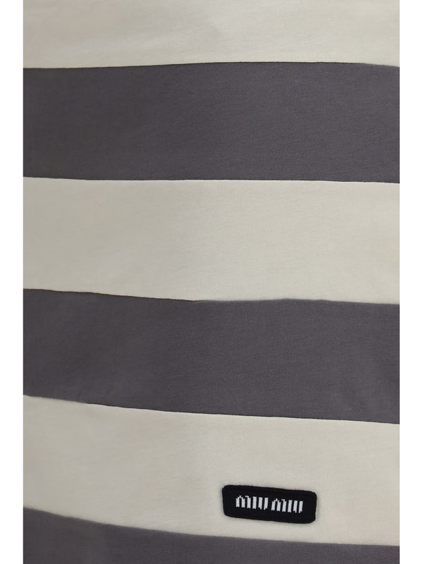 Mini Skirt Striped Cotton Chalk/iron