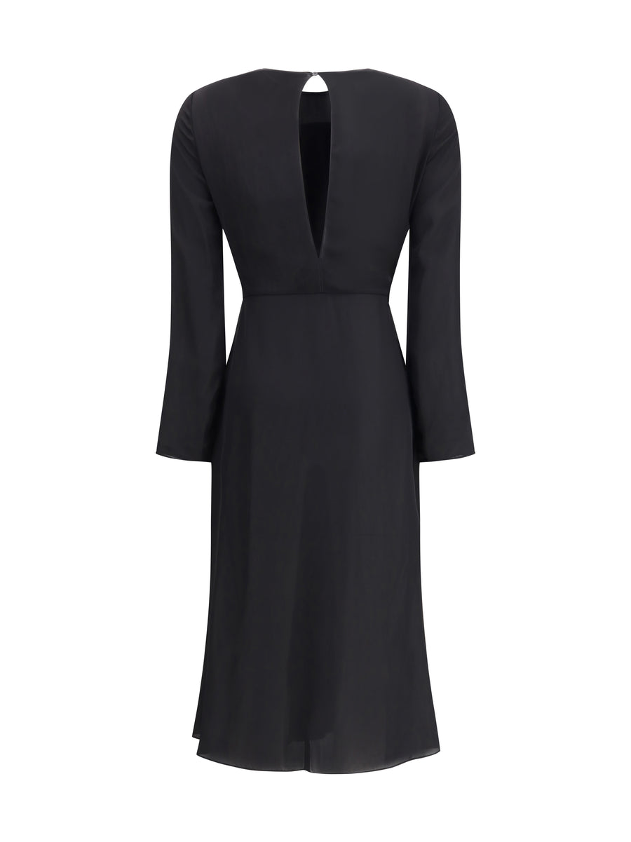 Dress Draped Viscose Black