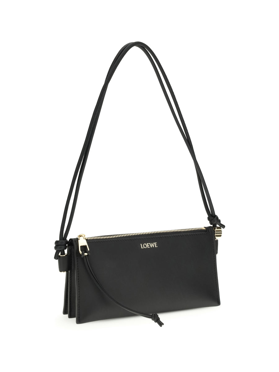 Clutch Bag Joya Black Calfskin Calf Leather Shoulder