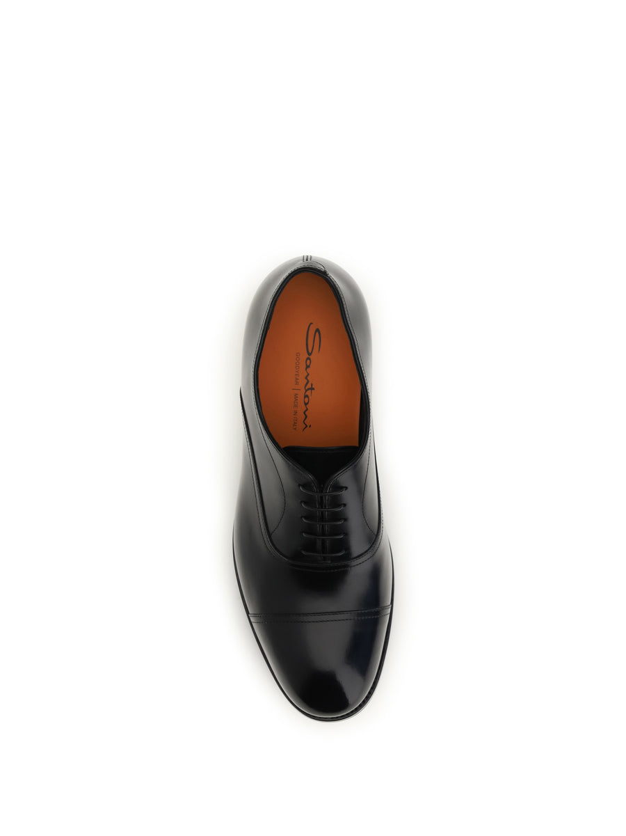 Lace-Up Shoes Black Calfskin Leather