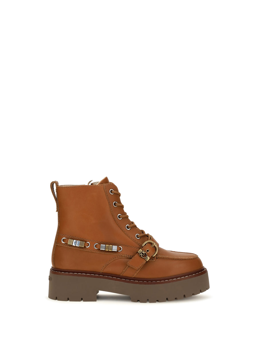 Margaret 03 Leather Ankle Boots Sigaro