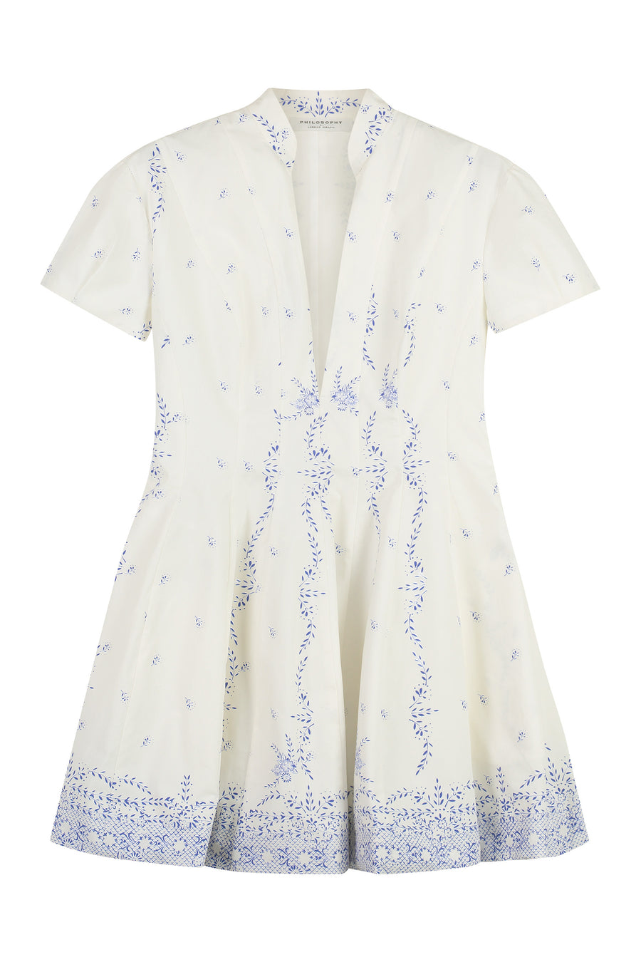 Poplin Mini Dress White Cotton