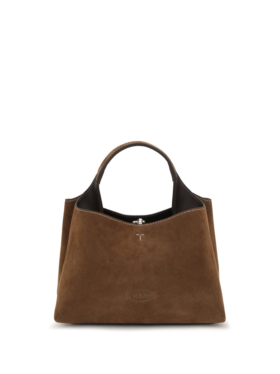 Handbag Suede Calf Leather Brown Shoulder Bags