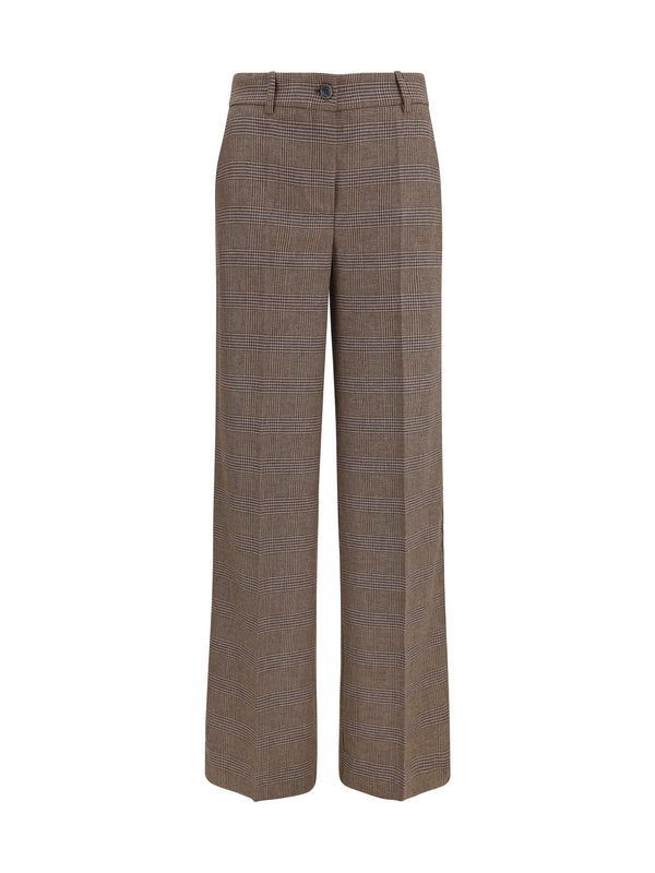 Trousers Powo Palazzo Wool Brown Fleece (ovis Aries)