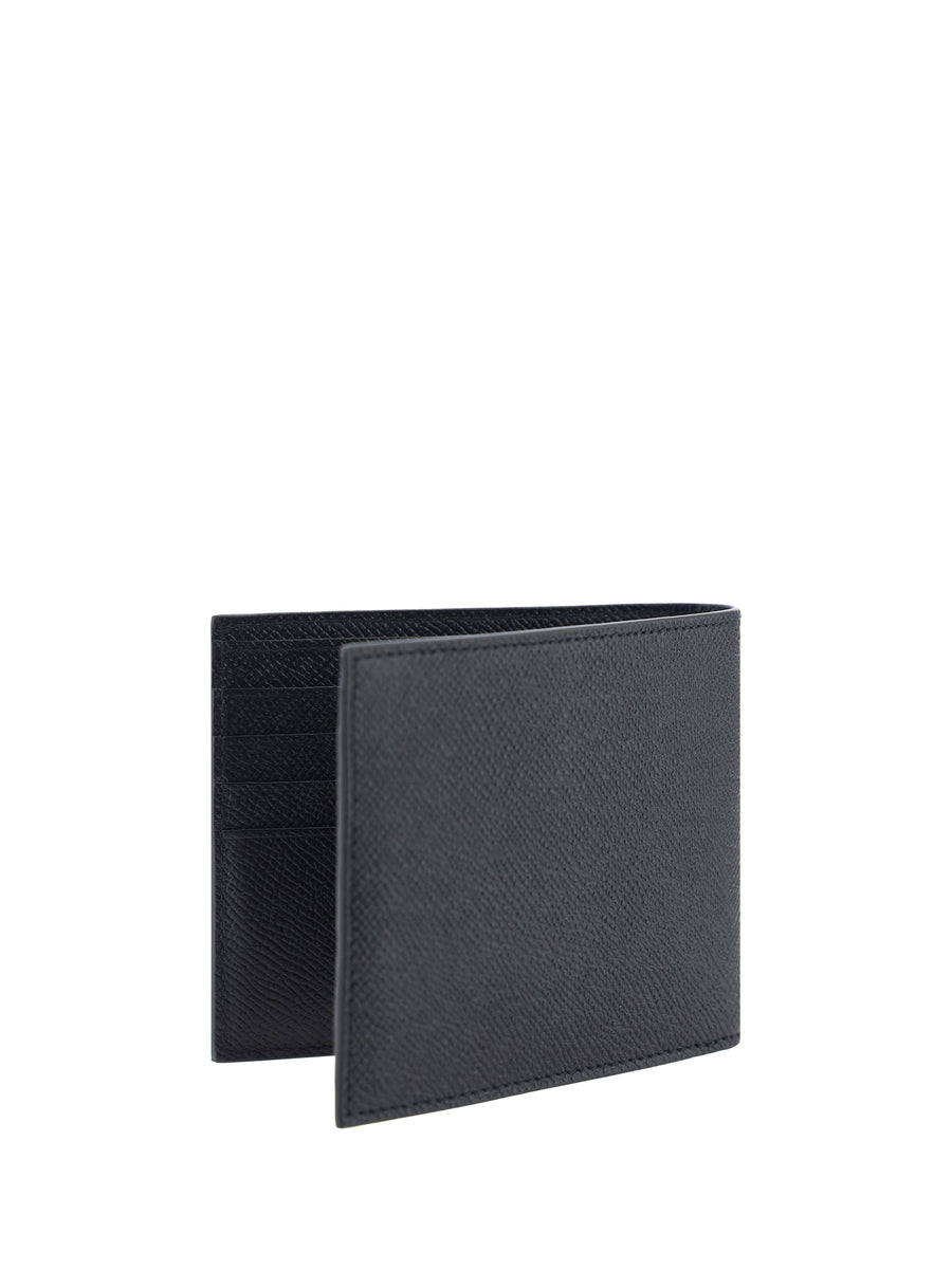 Calfskin Billfold Wallet Black Calf Leather (bos Taurus) Umbrellas