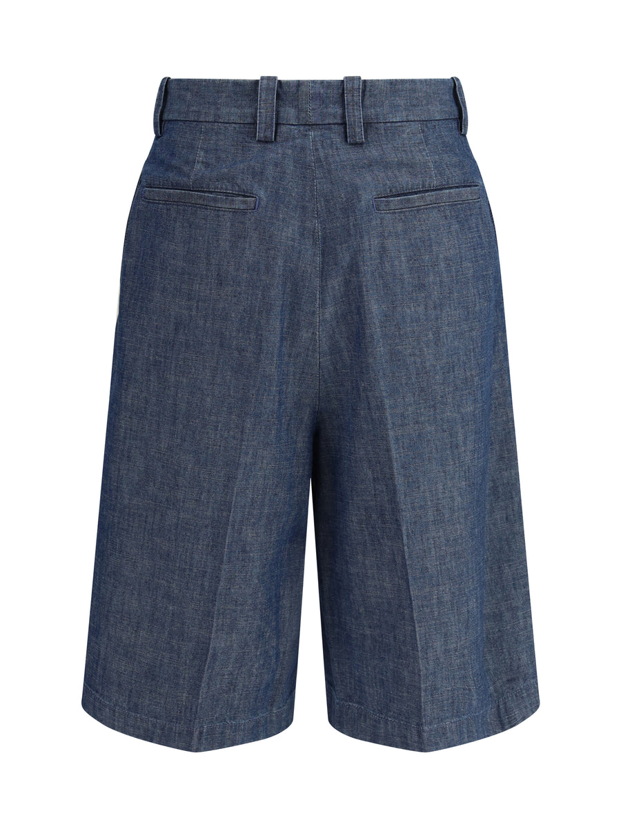 Bermuda Shorts Indigo Cotton