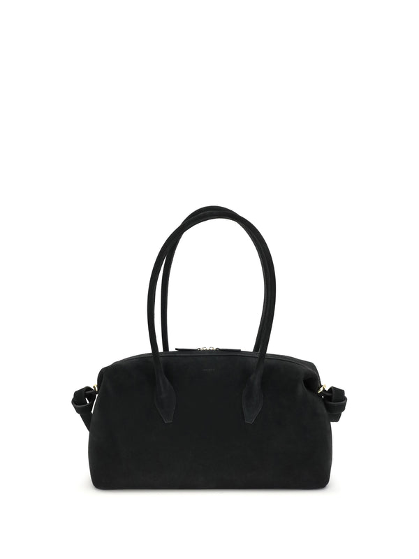 Shoulder Duffle Bag Brioche Black Calf Leather