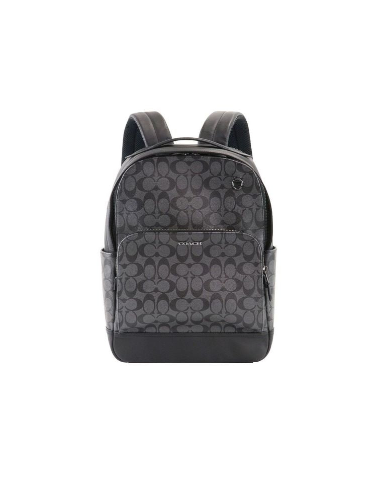 Coach Signature Canvas Backpack — Gray