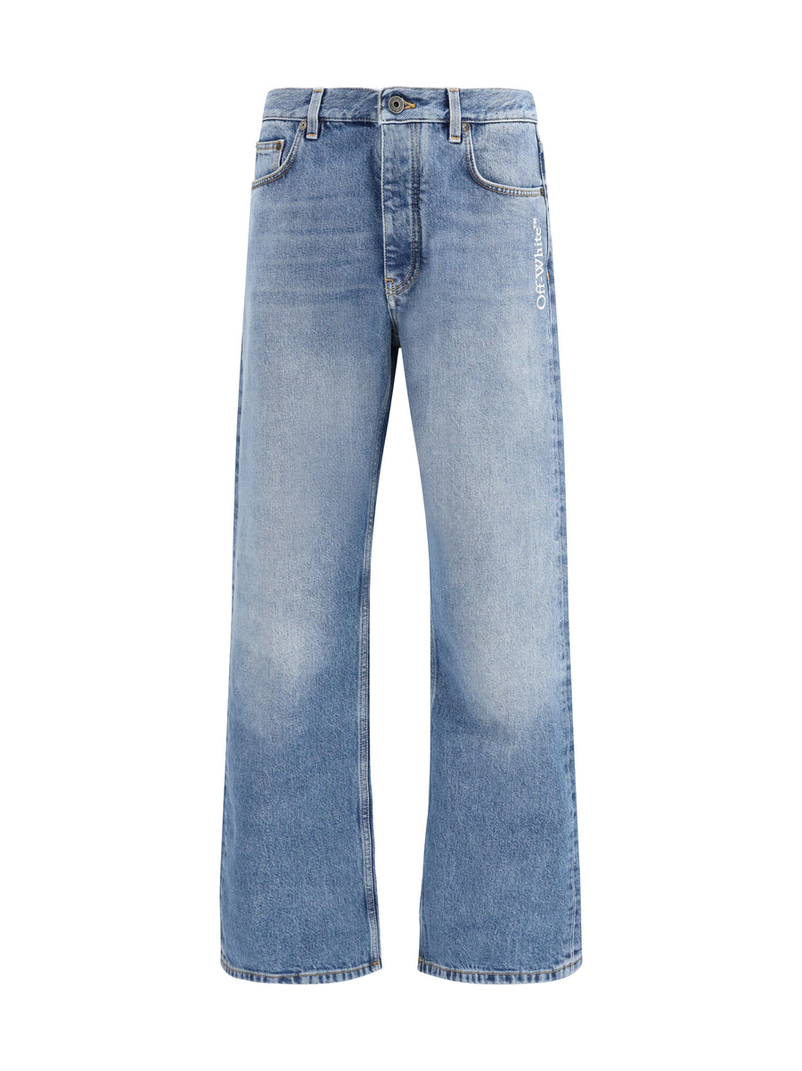 Jeans Half Arrow Light Medium Blue Cotton Trousers