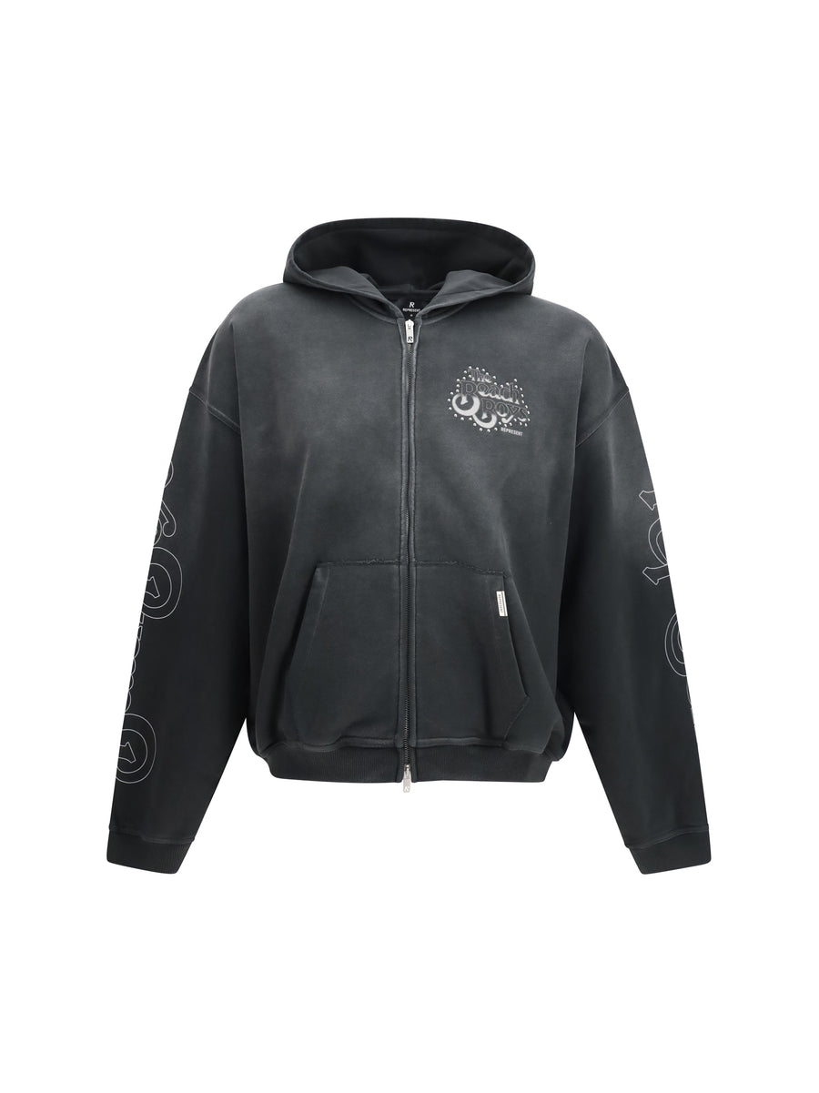 Zip Hoodie Beach Boys Endless Summer Stained Black Cotton Sweatshirts