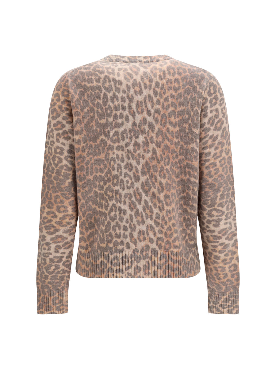 Sweater Tiger-Print Almond Milk Merino Wool