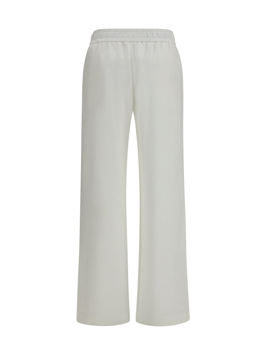 Pants Logo-Appliqué Natural Cotton Trousers
