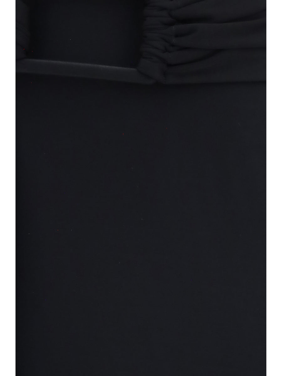 Dress Belted Jersey Black Viscose