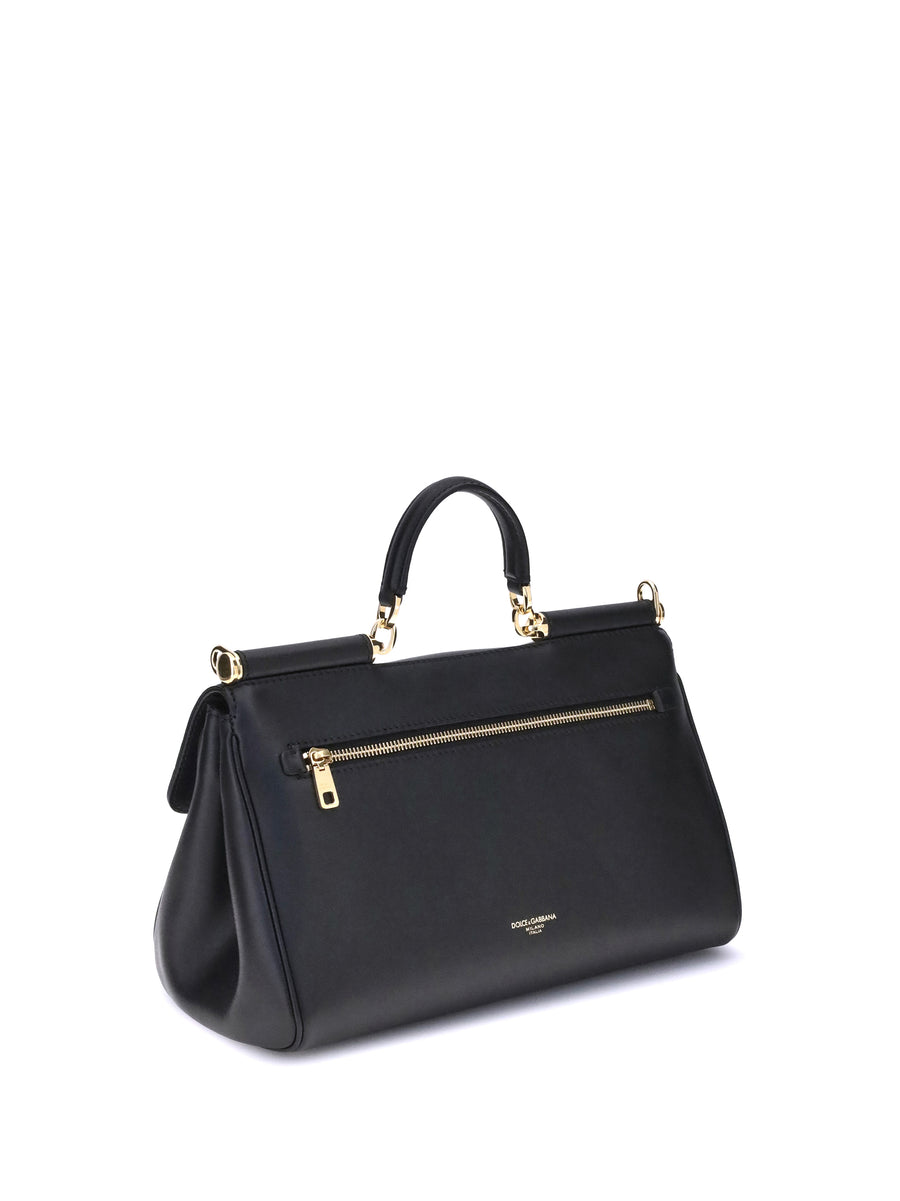 Handbag My Sicily Black Calf Leather Shoulder Bags