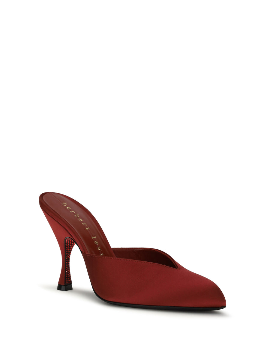 Mules Sitting Pretty Beth Red General Silk Sandal