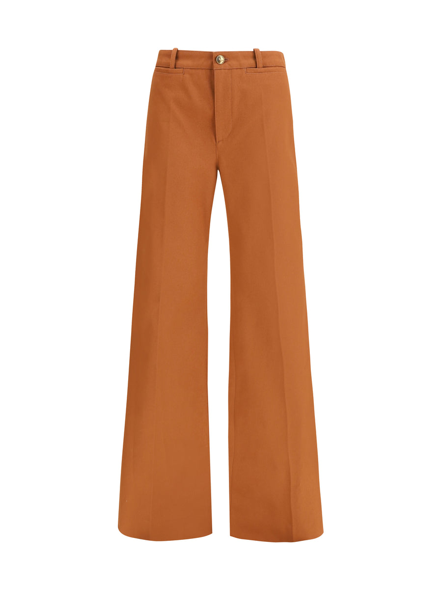 Flare Denim Jeans Nougat Cotton