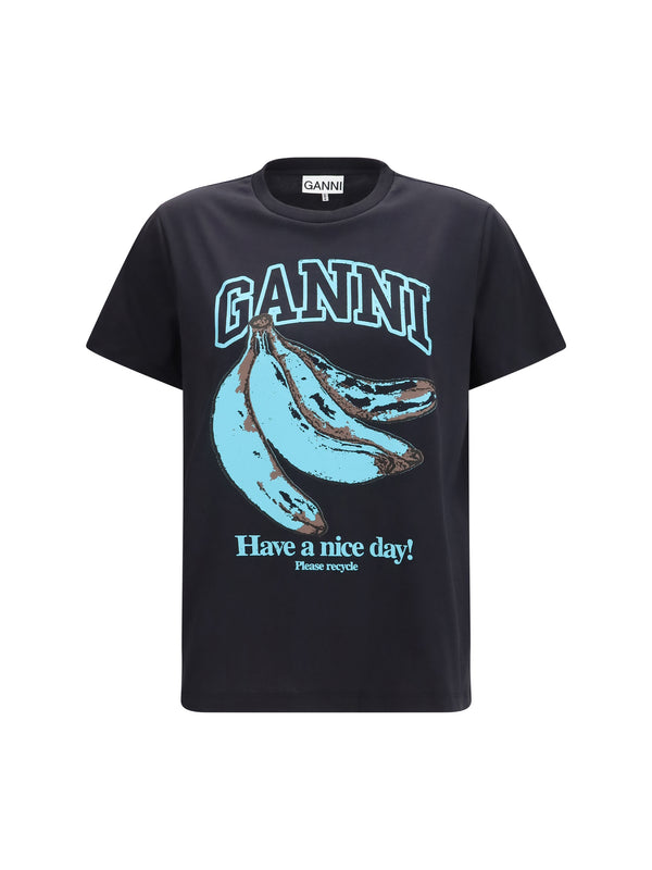 Ganni 100% Cotton t-shirt in black
