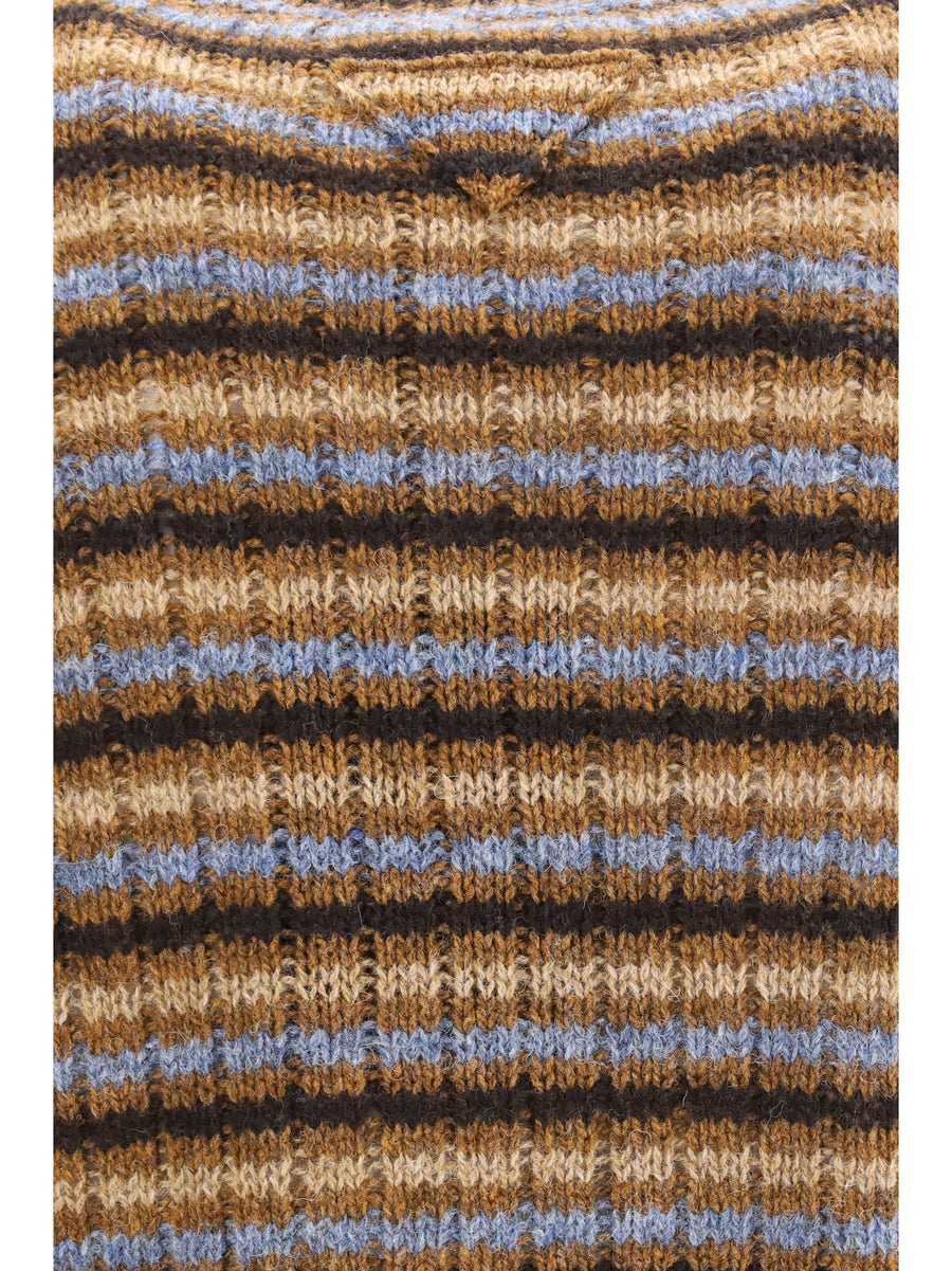 Wool Crewneck Sweater Rust Fleece