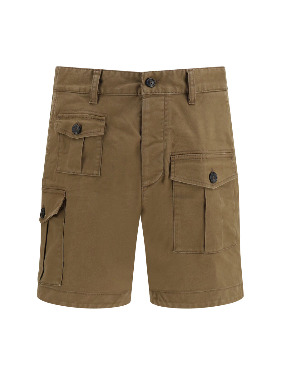 Cargo Shorts Sexy Brown Cotton Bermuda