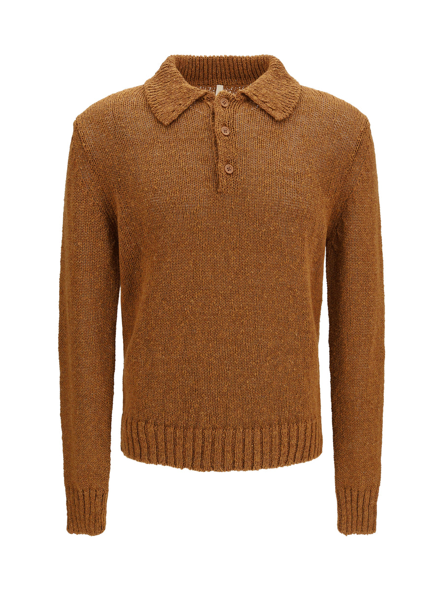 Polo Shirt Light Brown Cotton